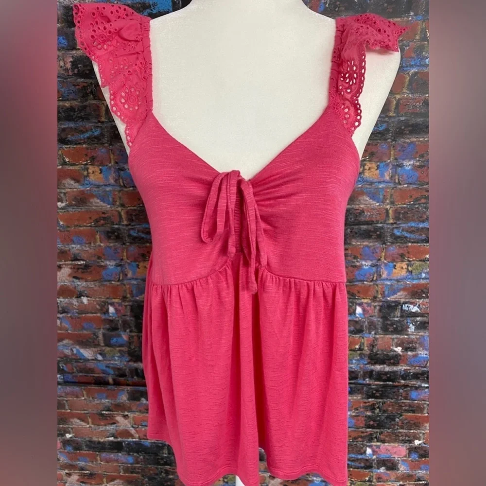 Torrid Pink Ruffle Sleeve Tank Top - Picture 5 of 9